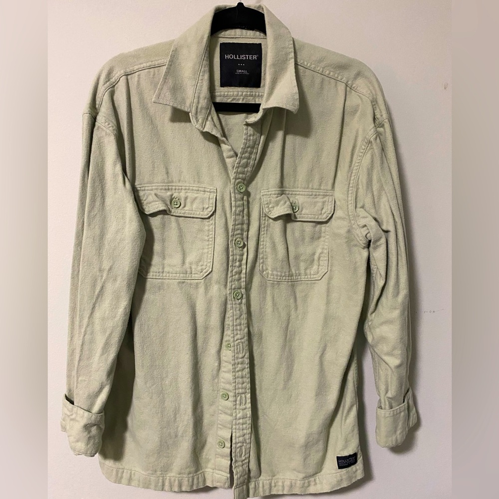 Hollister Men's Cream Button Down Shirt